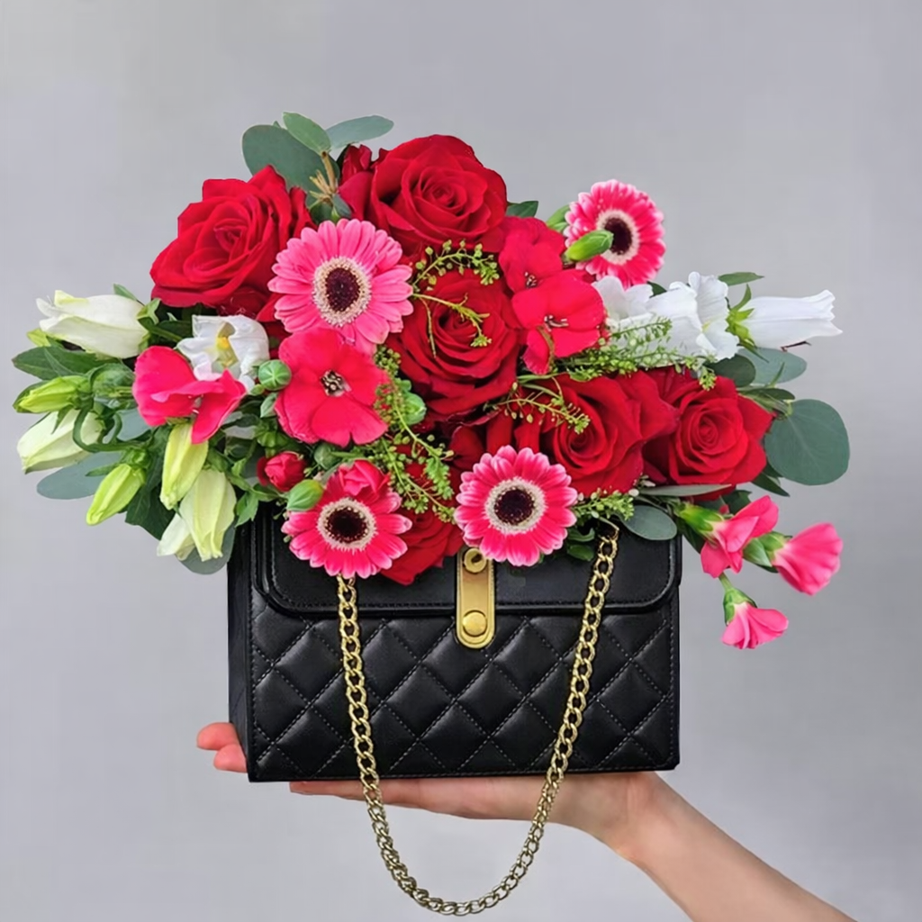 Red Rose Mothers day Purse Arrangement