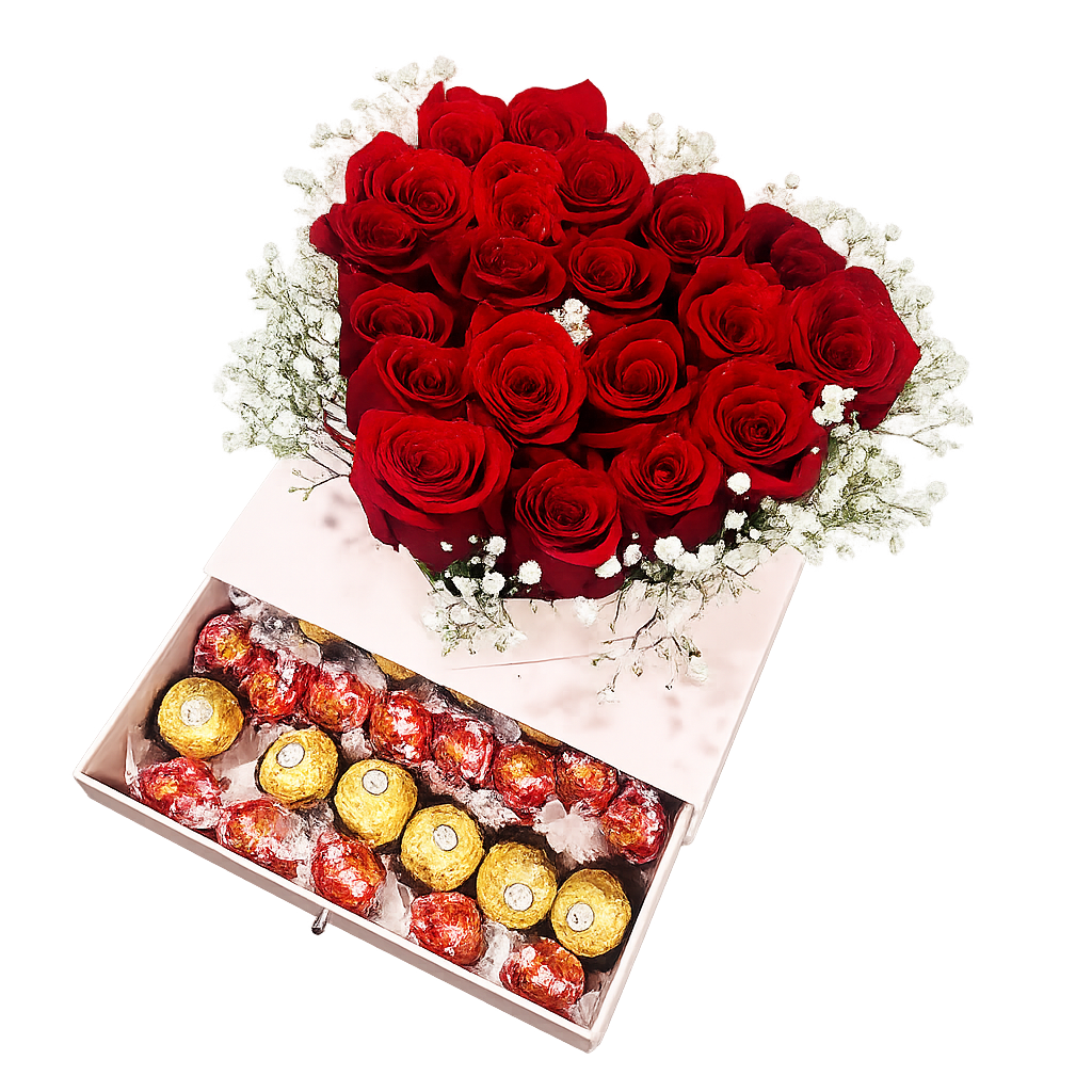 Fresh Roses in Gift Box