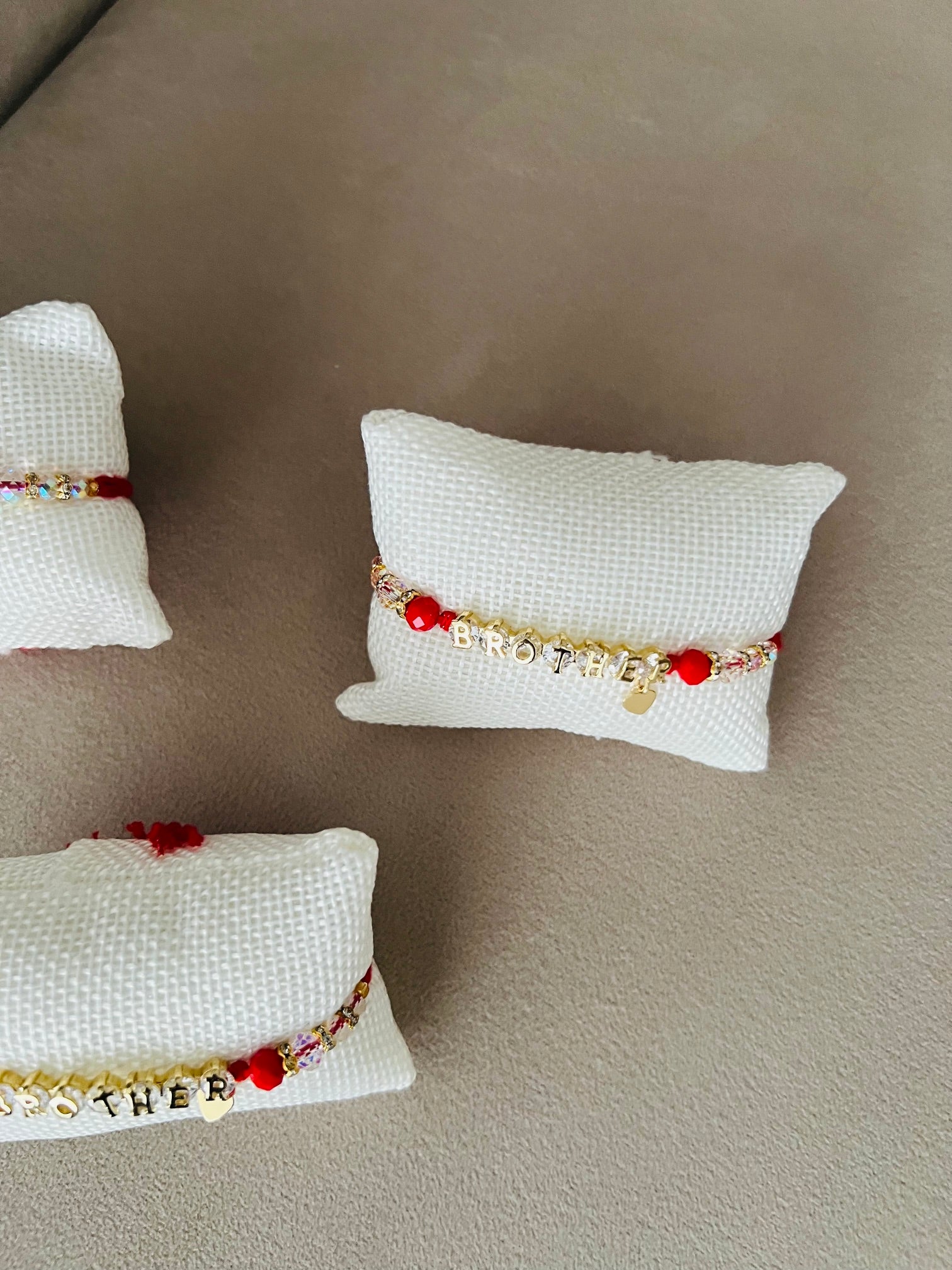 Brother Rakhi Bracelet – Gold & Red  Anti Tarnish