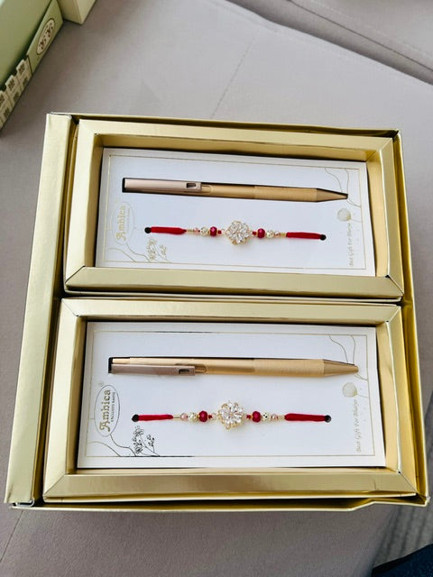 Spinning AD Rakhi with Pen Gift set