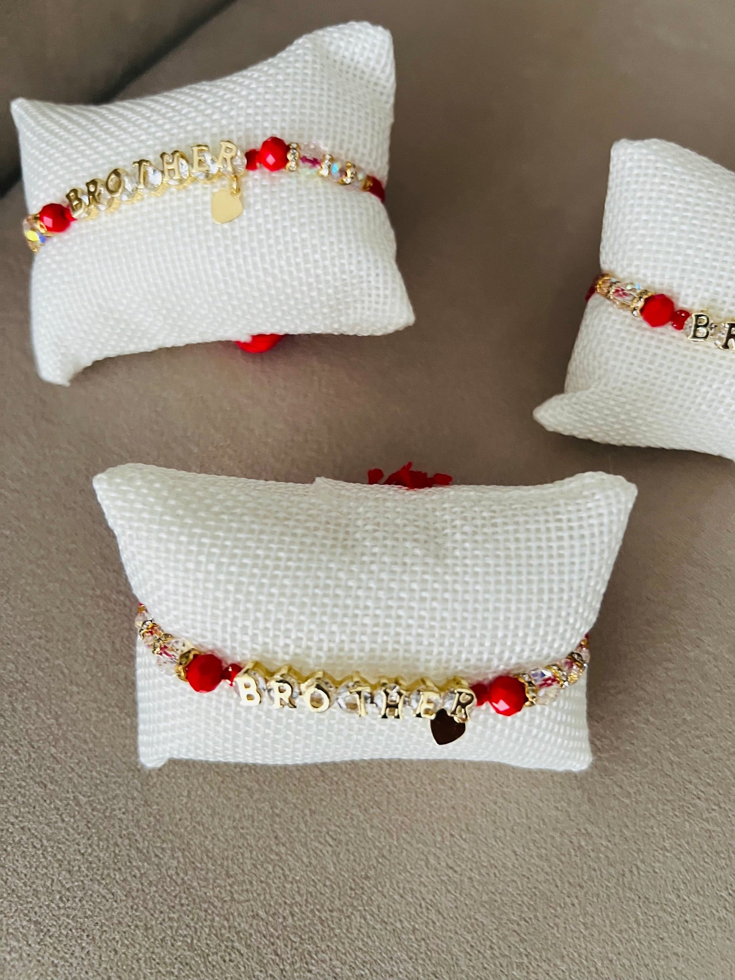 Brother Rakhi Bracelet – Gold & Red  Anti Tarnish