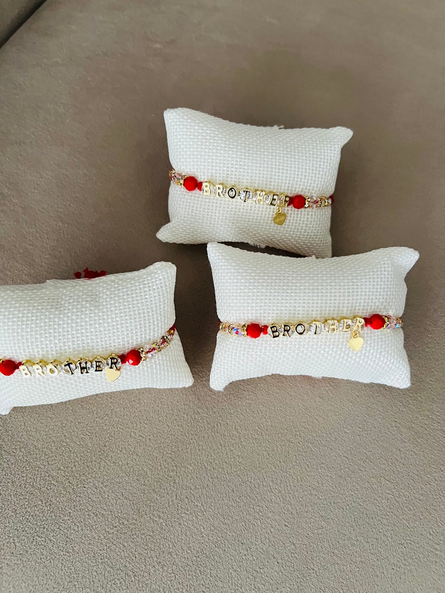 Brother Rakhi Bracelet – Gold & Red  Anti Tarnish
