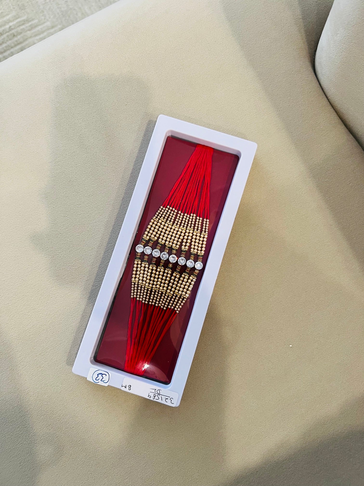 Rakhi Thread AD Red with Beads