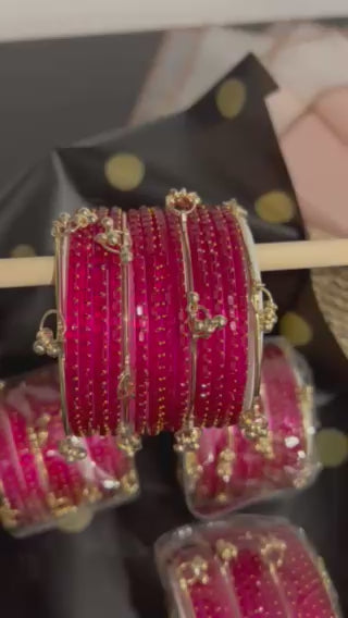 Kashmiri Jelly Ghungroo Bangles – Rani | Festival Stack Set of 16