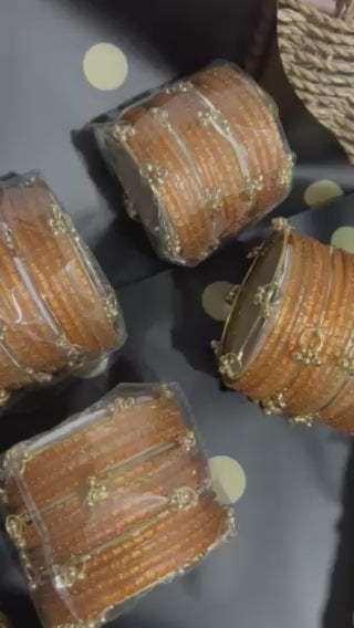 Kashmiri Jelly Ghungroo Bangles – Gold | Festival Stack Set of 16